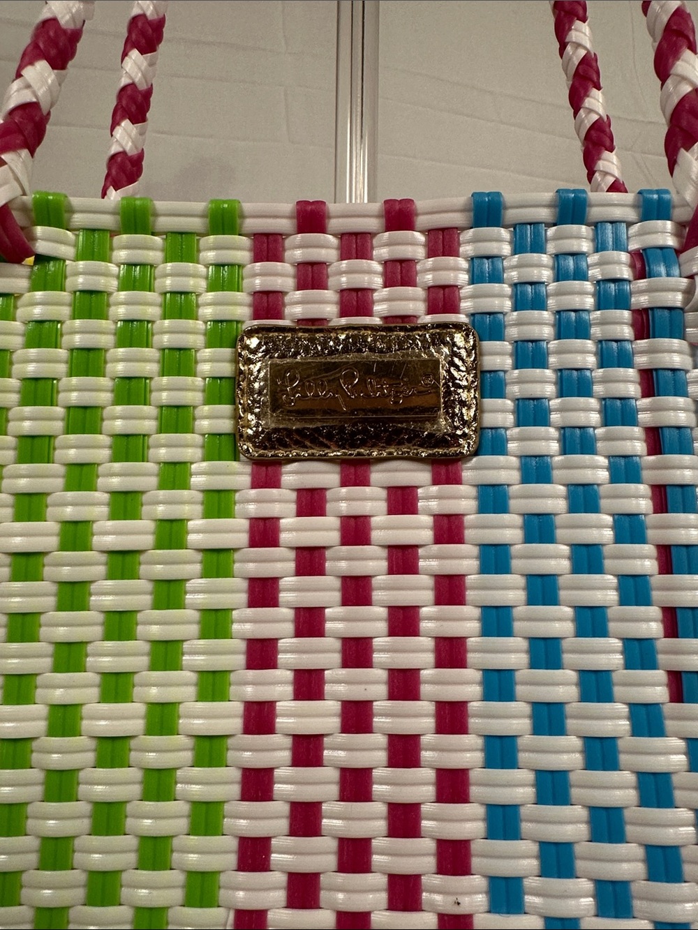 Lilly Pulitzer Summer Beach Woven Tote Bag. - Picture 2 of 6